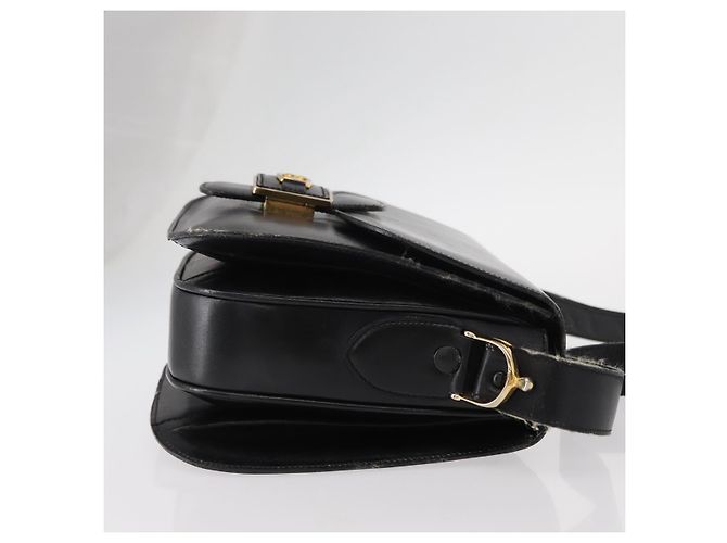 Céline Borsa a Spalla CELINE in Pelle Nera Oro Auth 152396 Nero D'oro - vista 3