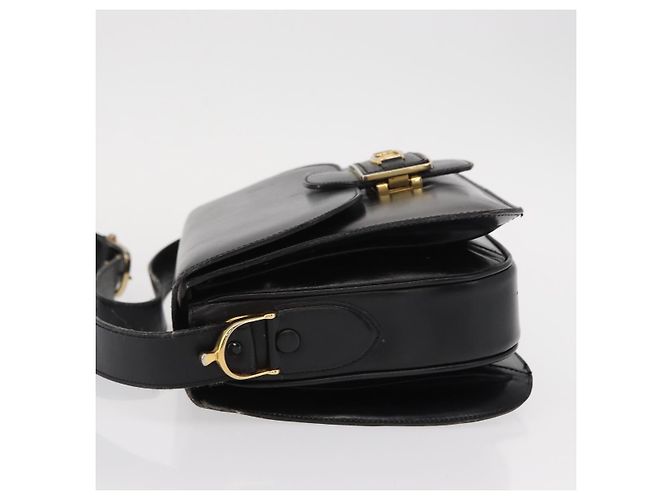 Céline Borsa a Spalla CELINE in Pelle Nera Oro Auth 152396 Nero D'oro - vista 4