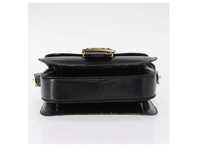 Céline Borsa a Spalla CELINE in Pelle Nera Oro Auth 152396 Nero D'oro - vista 5