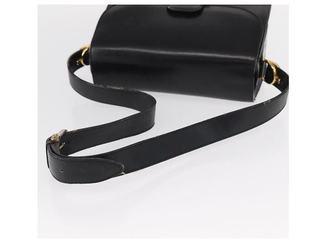 Céline Borsa a Spalla CELINE in Pelle Nera Oro Auth 152396 Nero D'oro - vista 7