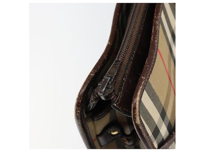Autre Marque Borsa da lavoro Burberrys Nova Check in tela beige oro Auth 149757 D'oro - vista 11