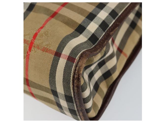 Autre Marque Borsa da lavoro Burberrys Nova Check in tela beige oro Auth 149757 D'oro - vista 16