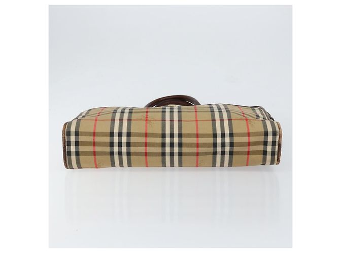 Autre Marque Borsa da lavoro Burberrys Nova Check in tela beige oro Auth 149757 D'oro - vista 5