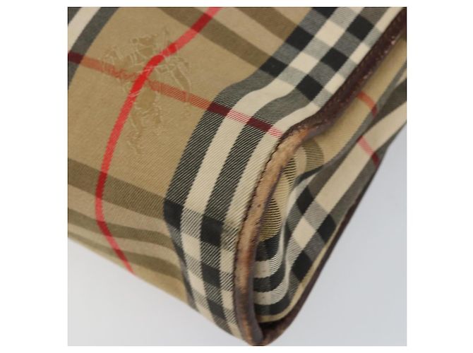 Autre Marque Borsa da lavoro Burberrys Nova Check in tela beige oro Auth 149757 D'oro - vista 8