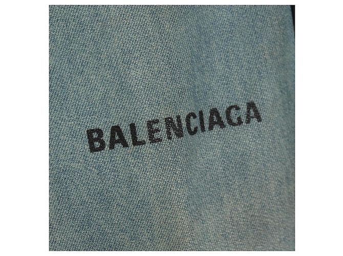 BALENCIAGA Borsa a Mano Cabas S in Pelle PVC Blu Argento 339933 Auth 149725 - vista 19