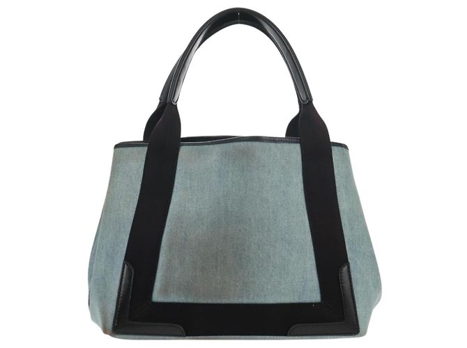BALENCIAGA Borsa a Mano Cabas S in Pelle PVC Blu Argento 339933 Auth 149725 - vista 2
