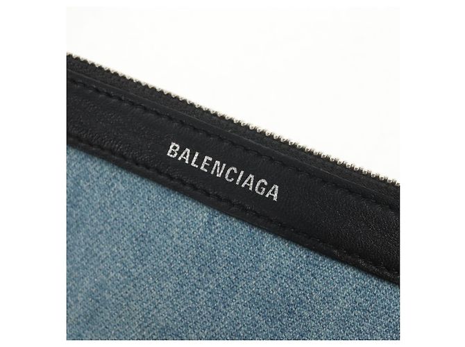 BALENCIAGA Borsa a Mano Cabas S in Pelle PVC Blu Argento 339933 Auth 149725 - vista 22