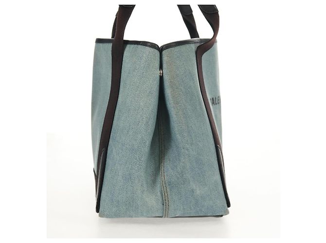 BALENCIAGA Borsa a Mano Cabas S in Pelle PVC Blu Argento 339933 Auth 149725 - vista 5