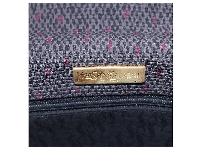 SAINT LAURENT Borsa a Spalla in Pelle PVC Nera Oro Auth 152971 Nero D'oro - vista 10