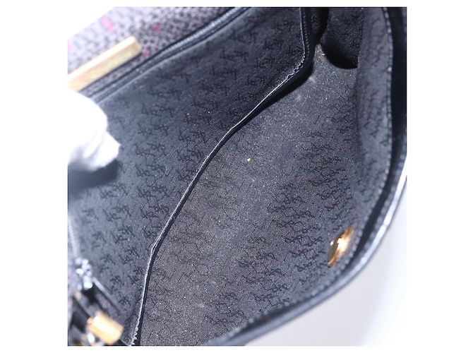 SAINT LAURENT Borsa a Spalla in Pelle PVC Nera Oro Auth 152971 Nero D'oro - vista 11