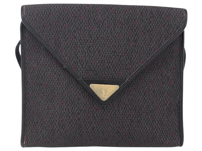 SAINT LAURENT Borsa a Spalla in Pelle PVC Nera Oro Auth 152971 Nero D'oro - vista 13