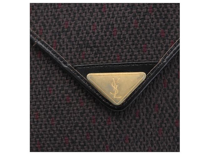 SAINT LAURENT Borsa a Spalla in Pelle PVC Nera Oro Auth 152971 Nero D'oro - vista 17