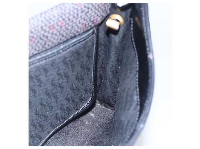 SAINT LAURENT Borsa a Spalla in Pelle PVC Nera Oro Auth 152971 Nero D'oro - vista 19