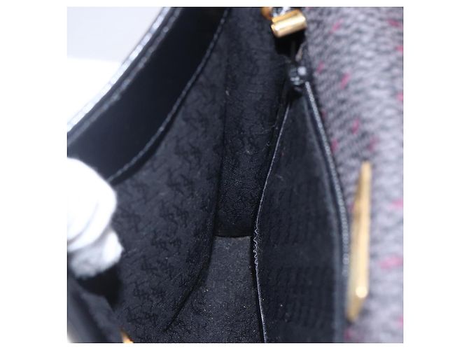 SAINT LAURENT Borsa a Spalla in Pelle PVC Nera Oro Auth 152971 Nero D'oro - vista 20