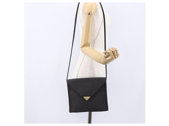 SAINT LAURENT Borsa a Spalla in Pelle PVC Nera Oro Auth 152971 Nero D'oro - vista 21