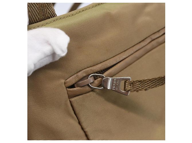 Borsa Tote PRADA Nylon Beige Argento Auth 152951 - vista 10
