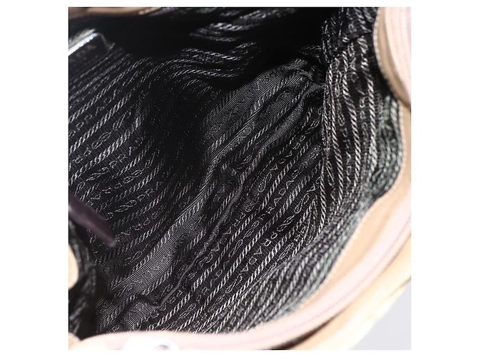 Borsa Tote PRADA Nylon Beige Argento Auth 152951 - vista 11