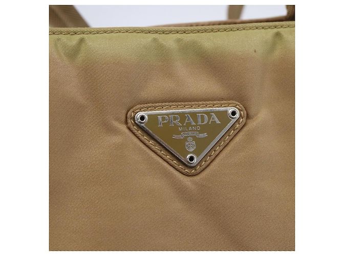 Borsa Tote PRADA Nylon Beige Argento Auth 152951 - vista 17