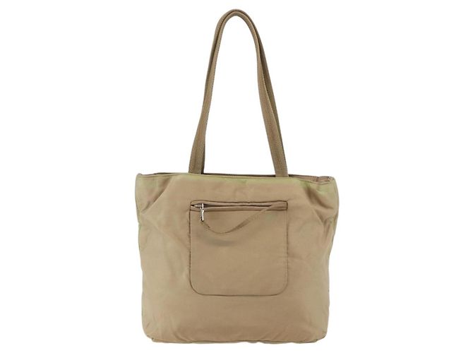 Borsa Tote PRADA Nylon Beige Argento Auth 152951 - vista 2