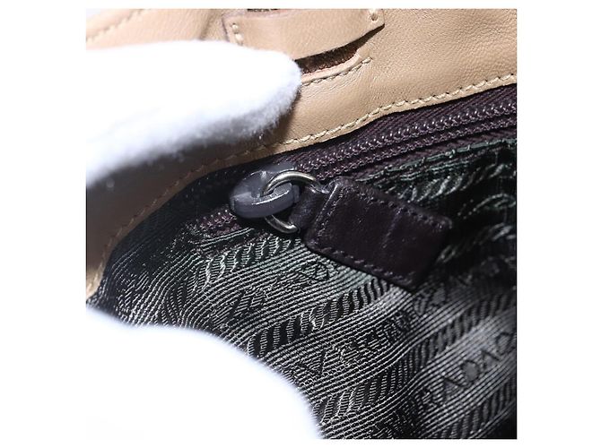 Borsa Tote PRADA Nylon Beige Argento Auth 152951 - vista 20