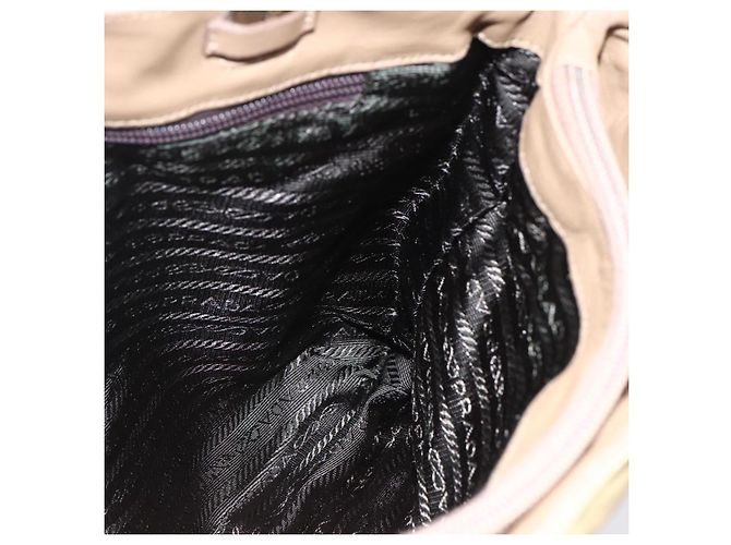 Borsa Tote PRADA Nylon Beige Argento Auth 152951 - vista 21