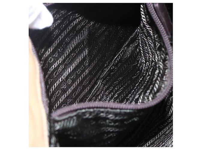 Borsa Tote PRADA Nylon Beige Argento Auth 152951 - vista 24