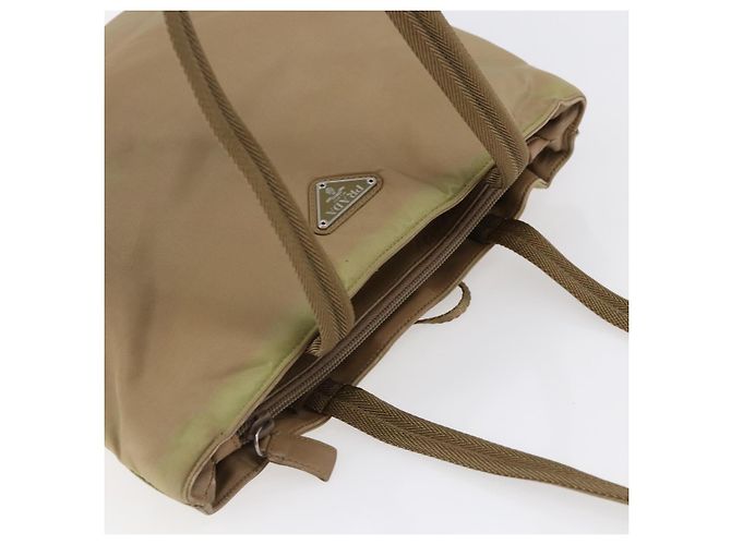 Borsa Tote PRADA Nylon Beige Argento Auth 152951 - vista 6