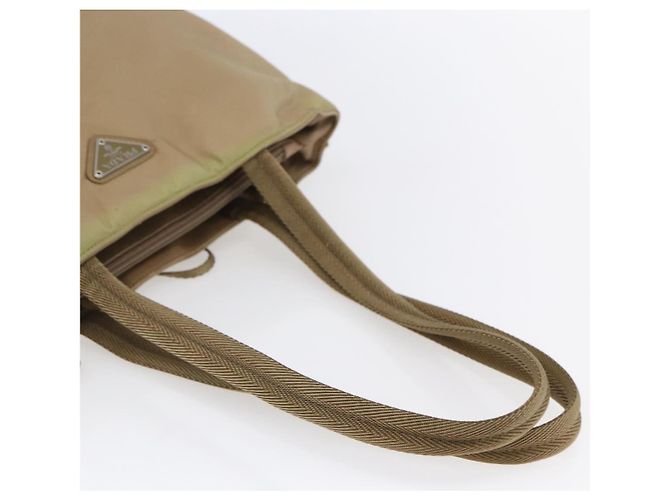 Borsa Tote PRADA Nylon Beige Argento Auth 152951 - vista 7