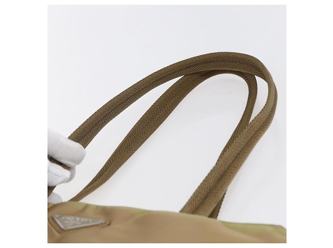 Borsa Tote PRADA Nylon Beige Argento Auth 152951 - vista 8