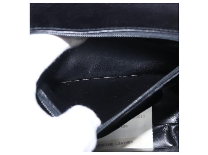 Borsa a Spalla Gancini in Pelle Nera e Oro Auth BA8683 di Salvatore Ferragamo Nero D'oro - vista 21