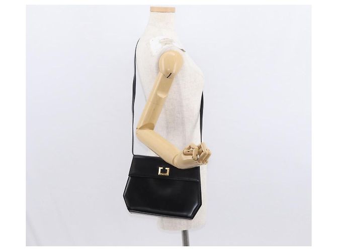 Borsa a Spalla Gancini in Pelle Nera e Oro Auth BA8683 di Salvatore Ferragamo Nero D'oro - vista 22