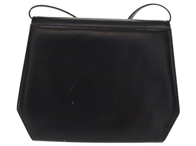 Borsa a Spalla Gancini in Pelle Nera e Oro Auth BA8683 di Salvatore Ferragamo Nero D'oro - vista 3