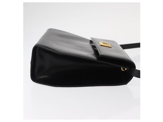 Borsa a Spalla Gancini in Pelle Nera e Oro Auth BA8683 di Salvatore Ferragamo Nero D'oro - vista 4