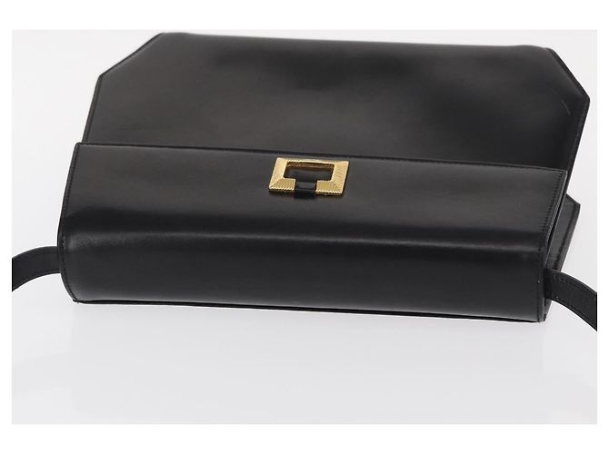 Borsa a Spalla Gancini in Pelle Nera e Oro Auth BA8683 di Salvatore Ferragamo Nero D'oro - vista 6