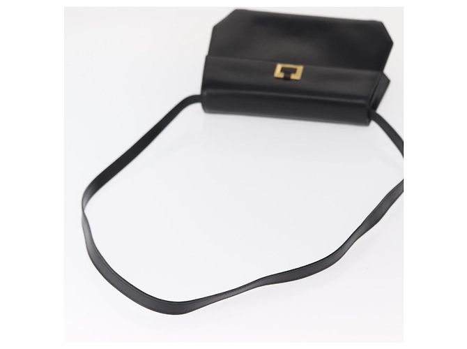Borsa a Spalla Gancini in Pelle Nera e Oro Auth BA8683 di Salvatore Ferragamo Nero D'oro - vista 7