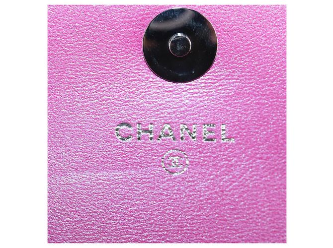 CHANEL Matelassé Pochette Charm Pelle Verniciata Rosa Argento CC Auth ti3561SAM - vista 16