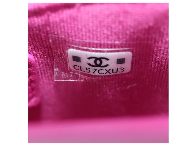 CHANEL Matelassé Pochette Charm Pelle Verniciata Rosa Argento CC Auth ti3561SAM - vista 21