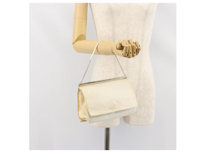 Borsa a Spalla in Pelle PRADA con Catena Bianca Auth 151883 Bianco - vista 23