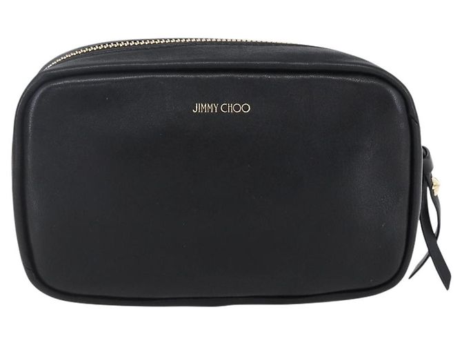 Pochette in pelle nera e argento con borchie Jimmy Choo Auth BA8065 Nero - vista 2