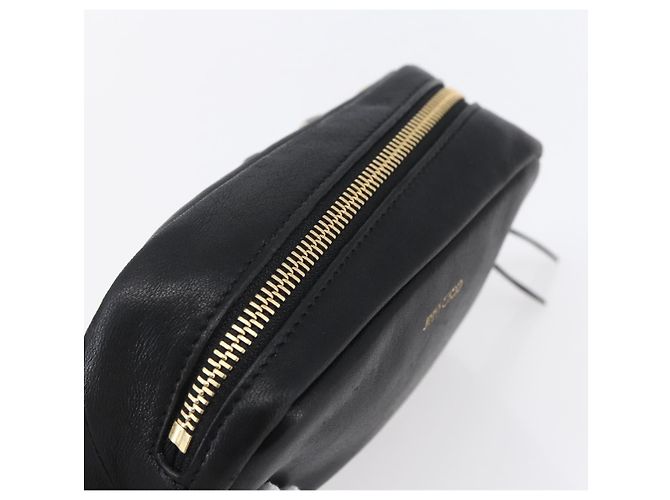 Pochette in pelle nera e argento con borchie Jimmy Choo Auth BA8065 Nero - vista 5