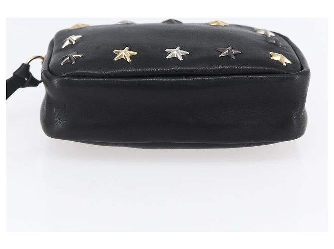 Pochette in pelle nera e argento con borchie Jimmy Choo Auth BA8065 Nero - vista 6