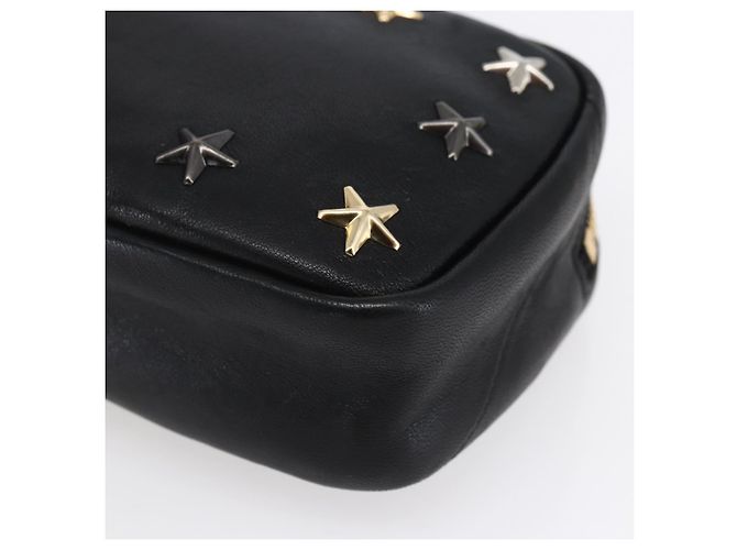 Pochette in pelle nera e argento con borchie Jimmy Choo Auth BA8065 Nero - vista 7