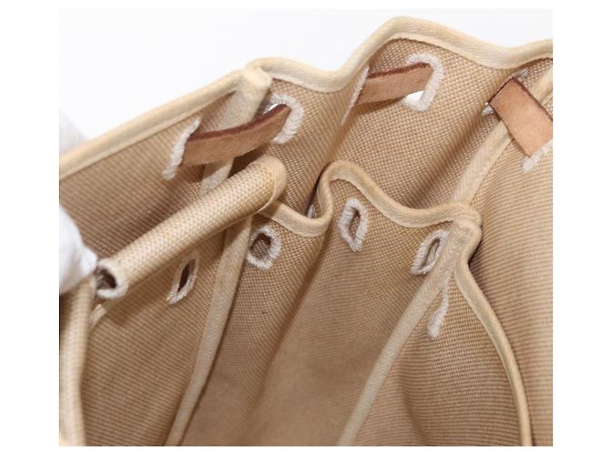 Hermès HERMES Herbag Tower Ash A Dos PM Zaino Canvas Beige Argento Auth 150848 - vista 22