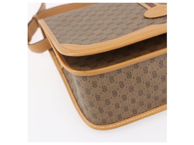 Gucci Borsa a Spalla Micro GG Supreme PVC Beige Oro 001 104 0551 Auth SW1765 D'oro - vista 14