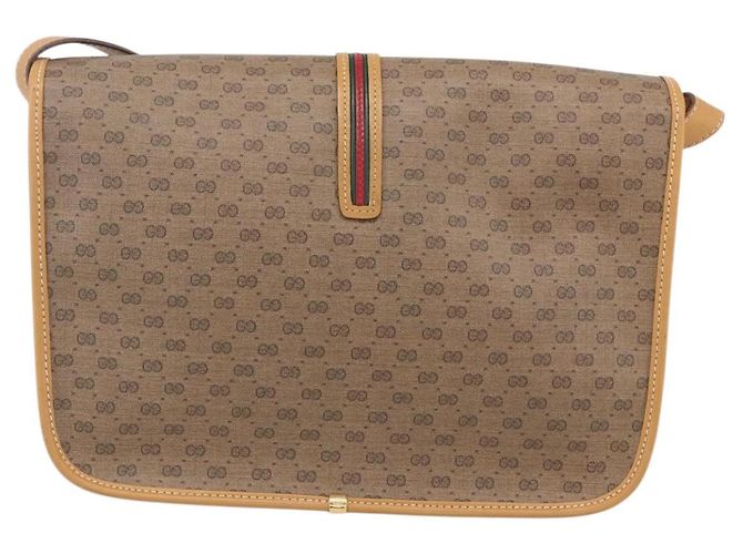 Gucci Borsa a Spalla Micro GG Supreme PVC Beige Oro 001 104 0551 Auth SW1765 D'oro - vista 2