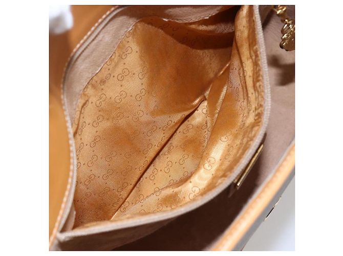 Gucci Borsa a Spalla Micro GG Supreme PVC Beige Oro 001 104 0551 Auth SW1765 D'oro - vista 22