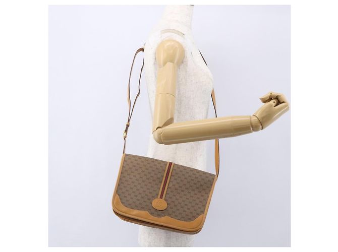 Gucci Borsa a Spalla Micro GG Supreme PVC Beige Oro 001 104 0551 Auth SW1765 D'oro - vista 23