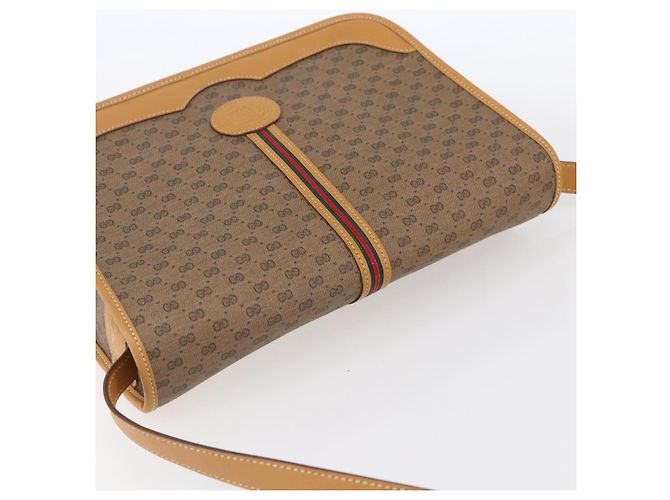 Gucci Borsa a Spalla Micro GG Supreme PVC Beige Oro 001 104 0551 Auth SW1765 D'oro - vista 6