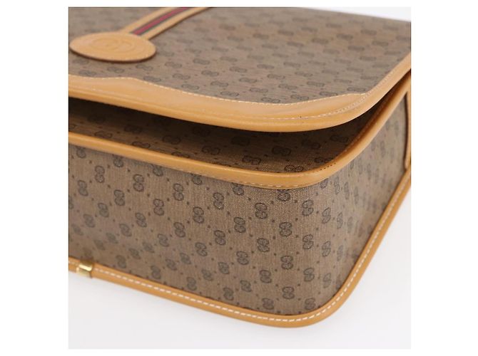 Gucci Borsa a Spalla Micro GG Supreme PVC Beige Oro 001 104 0551 Auth SW1765 D'oro - vista 9