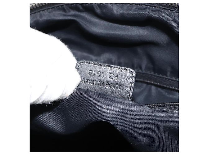 Borsa Boston Mini in Tela Trotter Christian Dior Nera Argento Auth 152631 Nero - vista 12